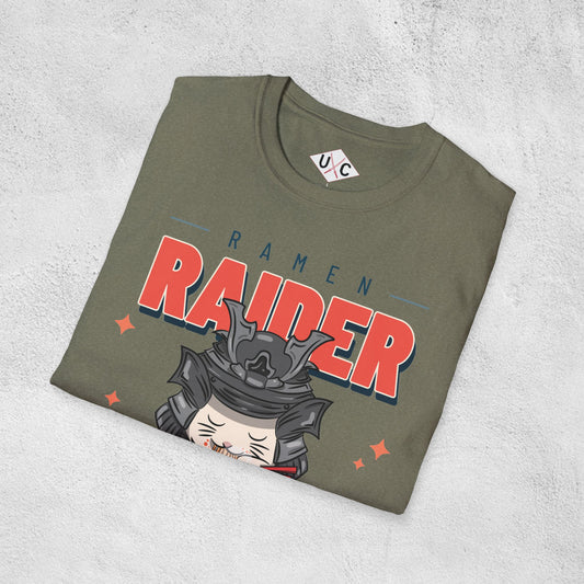 Ramen Raider: Samurai Cat Slurpin’ Graphic T-Shirt