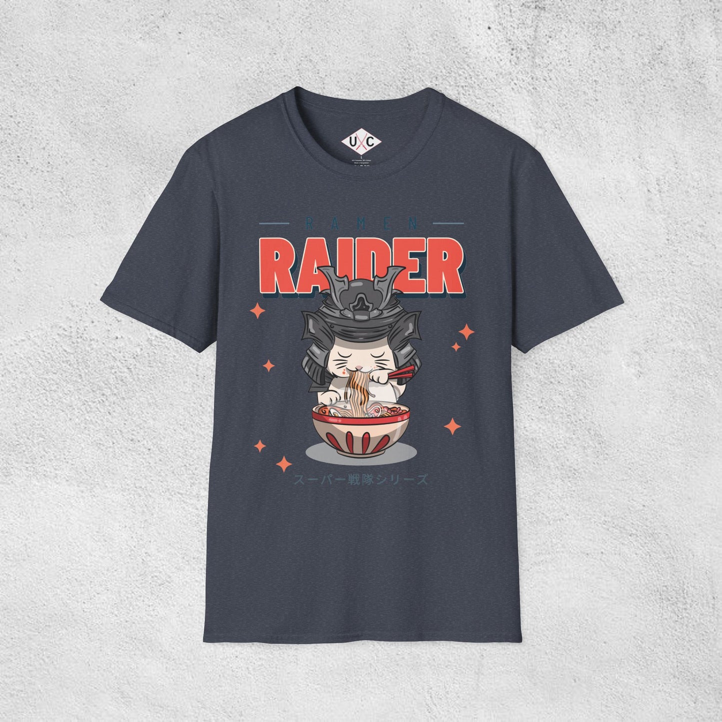 Ramen Raider: Samurai Cat Slurpin’ Graphic T-Shirt