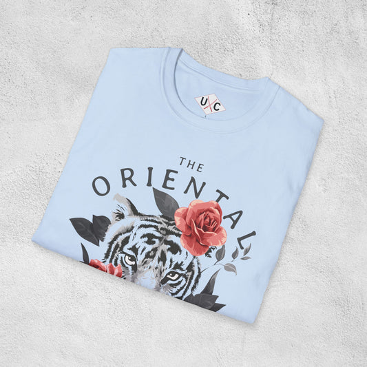 Oriental King Tiger Floral Graphic T-Shirt