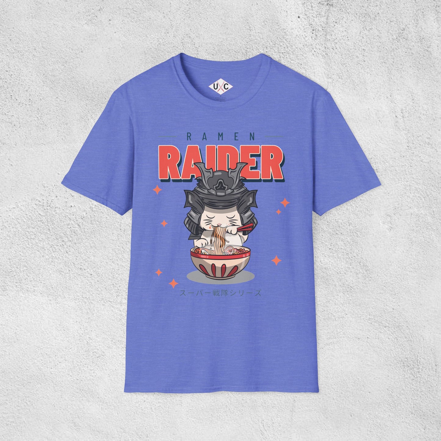 Ramen Raider: Samurai Cat Slurpin’ Graphic T-Shirt