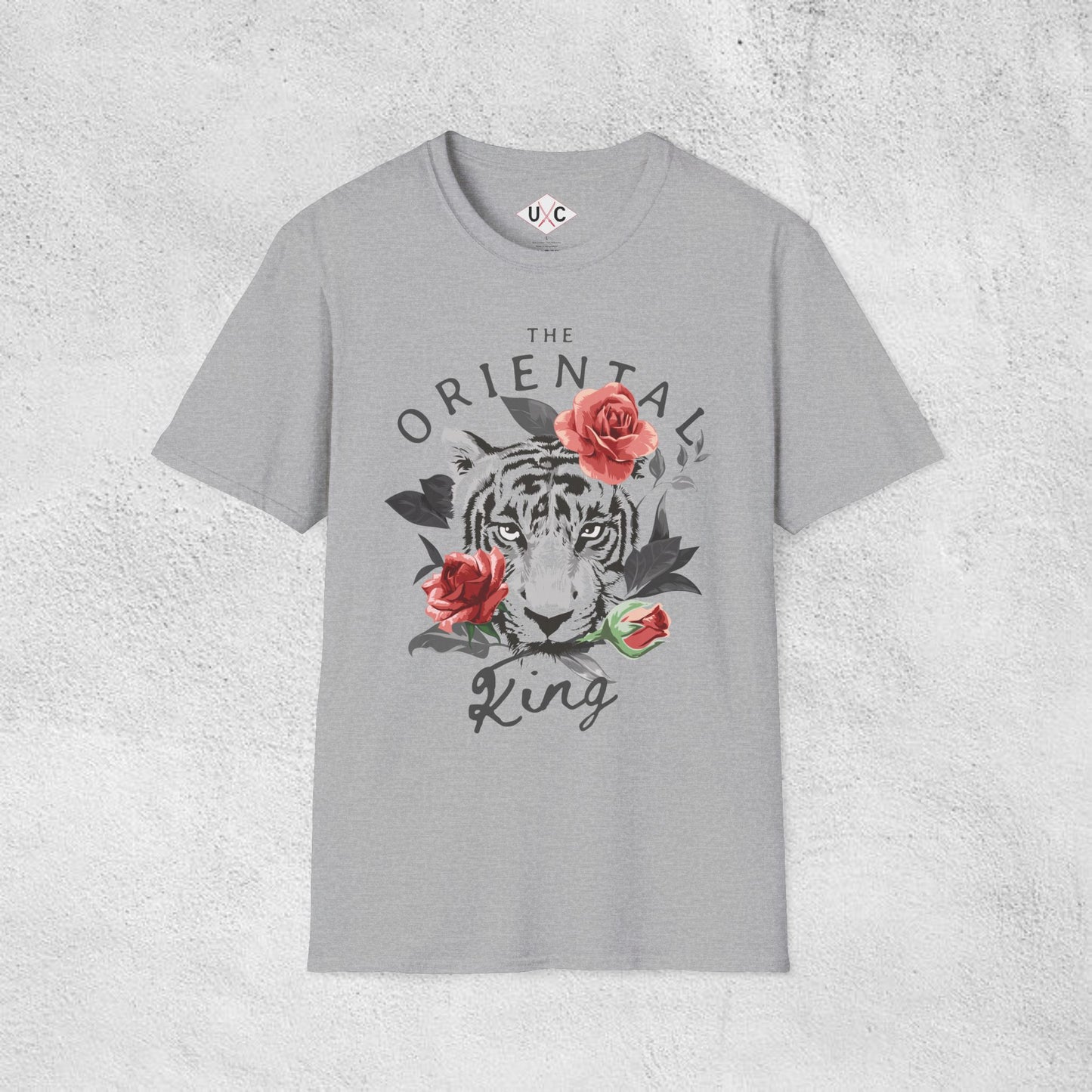 Oriental King Tiger Floral Graphic T-Shirt
