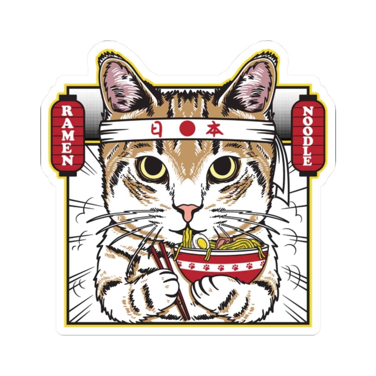 Samurai Ramen Cat Sticker