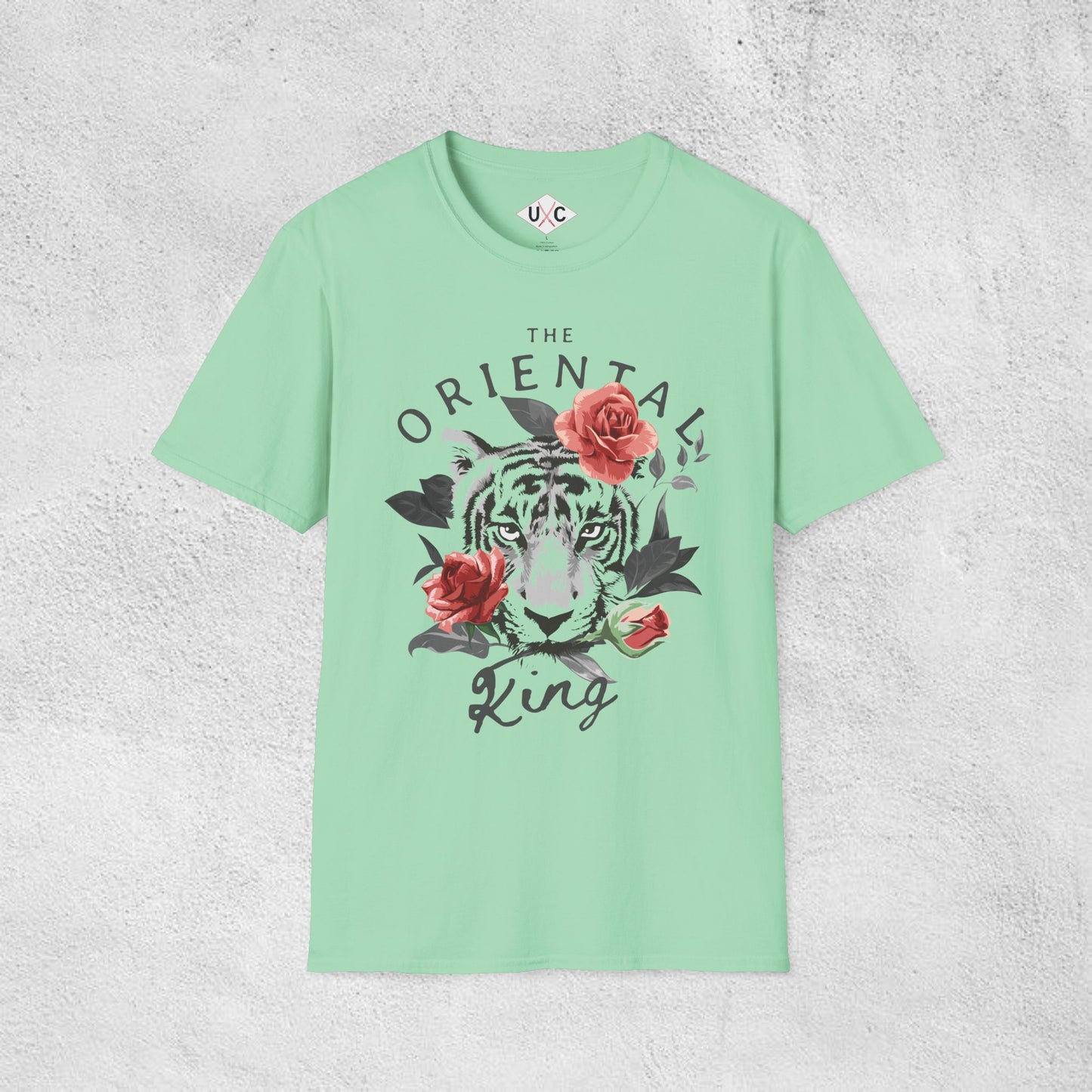 Oriental King Tiger Floral Graphic T-Shirt