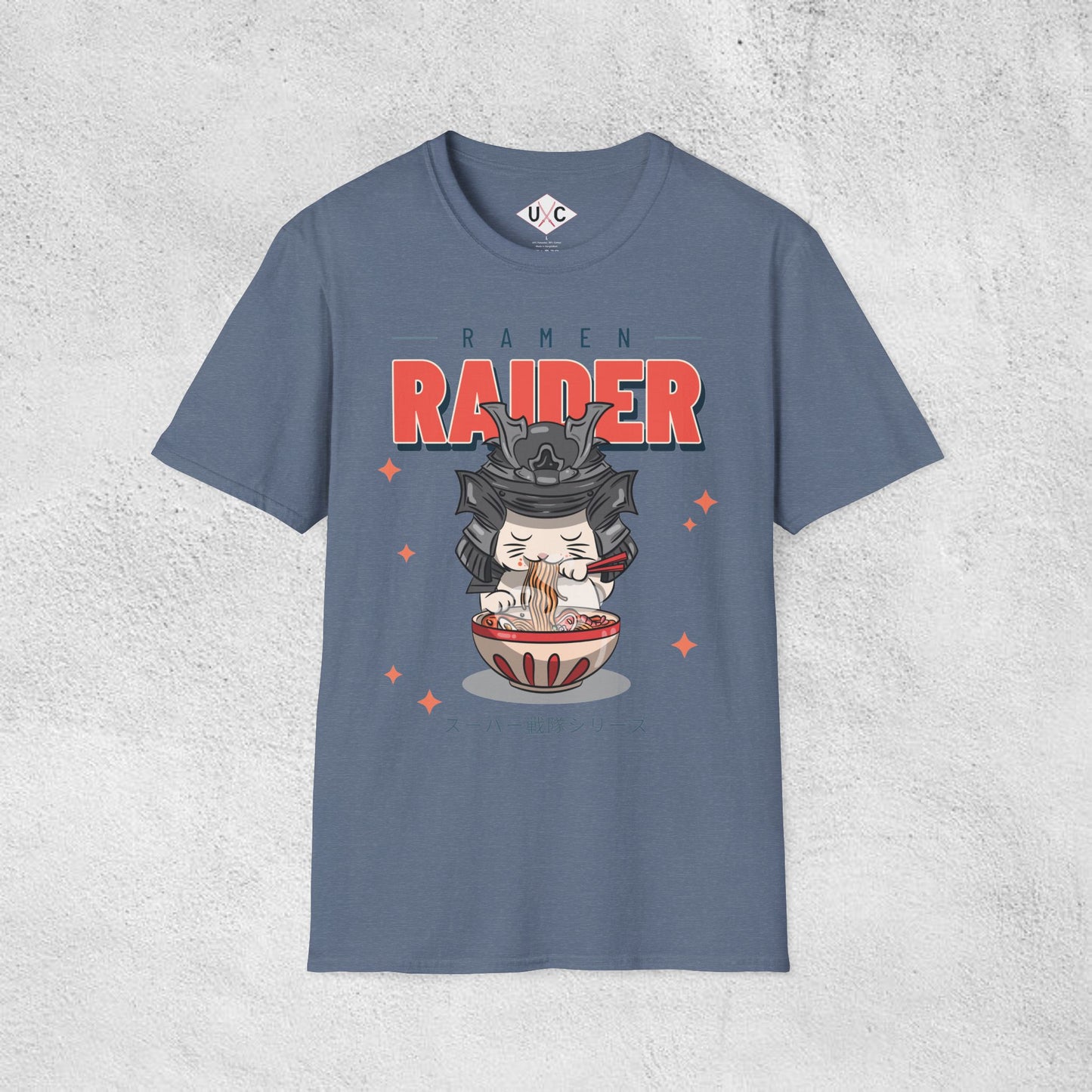 Ramen Raider: Samurai Cat Slurpin’ Graphic T-Shirt