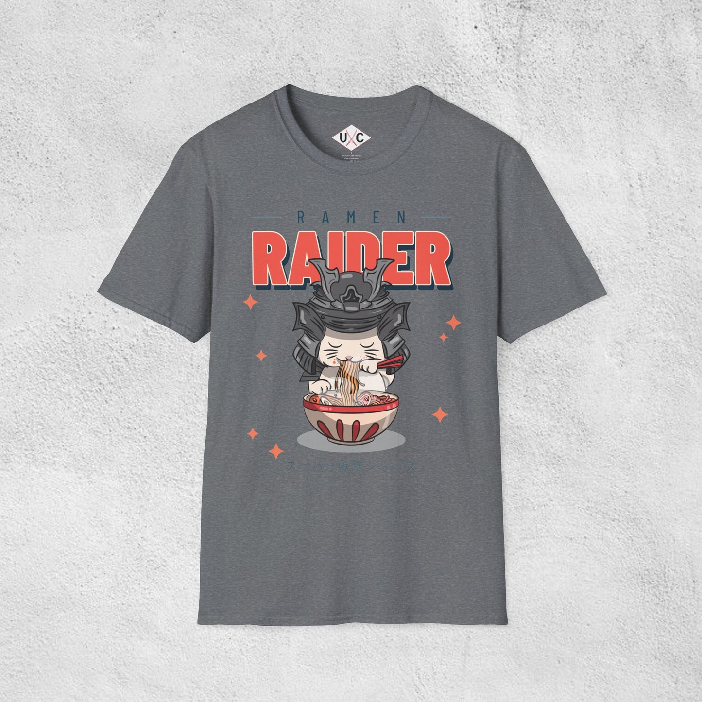 Ramen Raider: Samurai Cat Slurpin’ Graphic T-Shirt