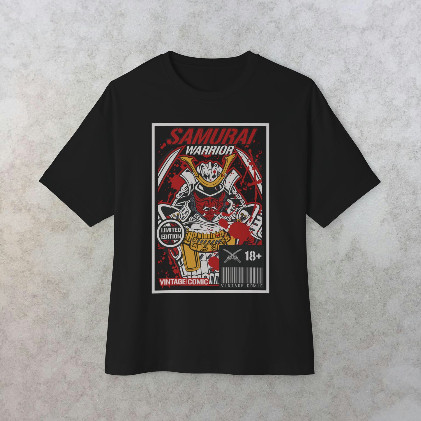 Samurai Warrior Comic Oversized T-Shirt