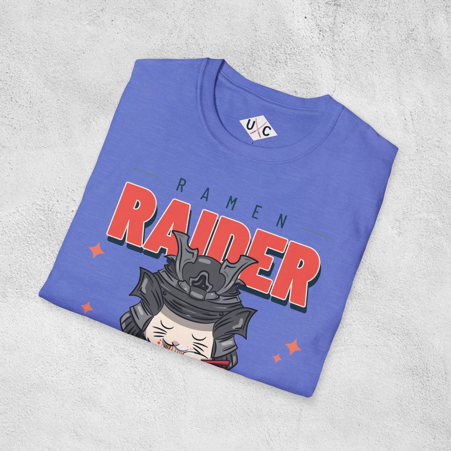 Ramen Raider: Samurai Cat Slurpin’ Graphic T-Shirt