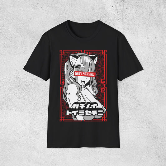 Waifu Anime Theme T-Shirt - Cute Kawaii Anime Girl Tee, Japanese Otaku Apparel, Sexy Manga Fan Shirt, Unisex Anime Clothing