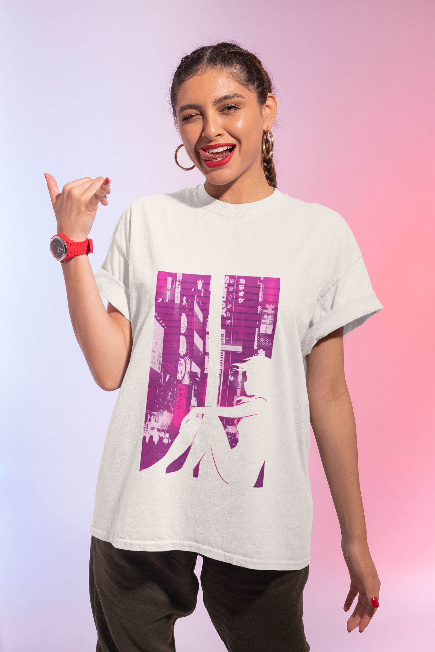 Neon Solitude – Tokyo Window Premium Tee