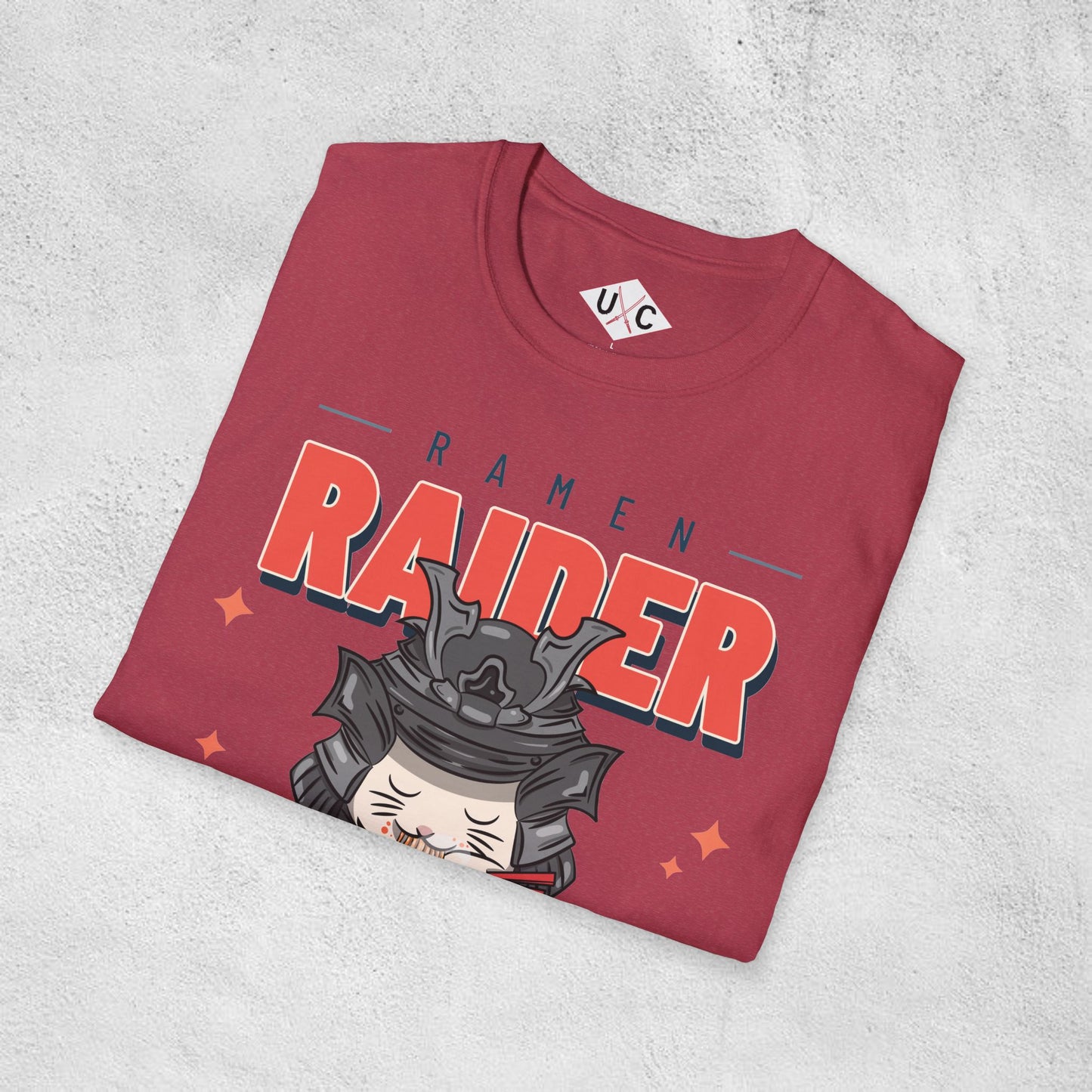 Ramen Raider: Samurai Cat Slurpin’ Graphic T-Shirt