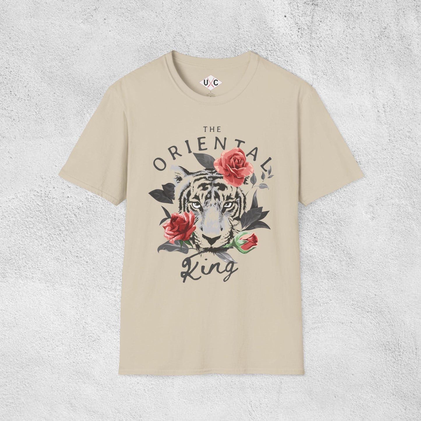 Oriental King Tiger Floral Graphic T-Shirt