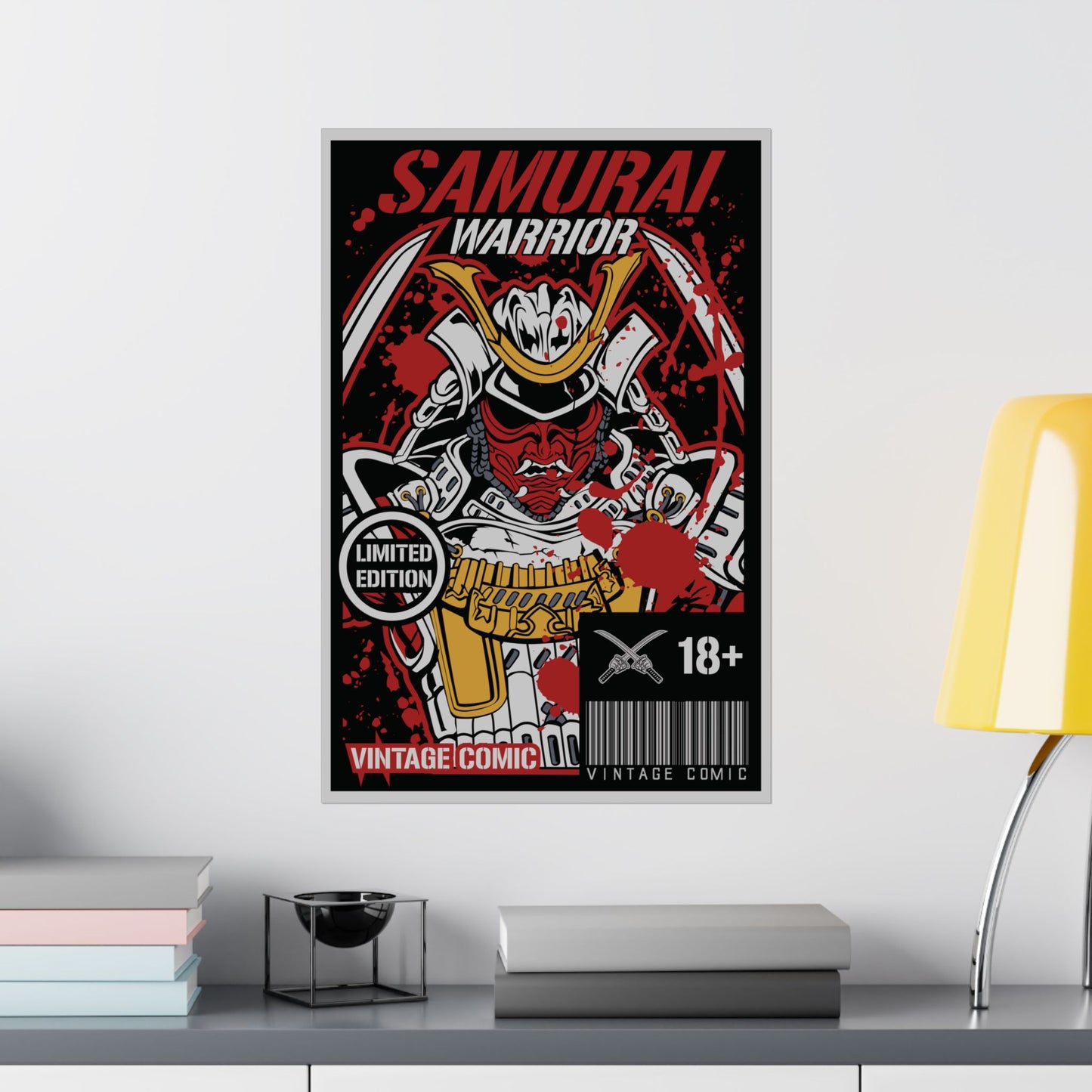 Blood Samurai: Vintage Cyber Warrior Poster